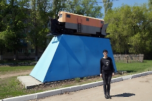 Энгельс. Макет-памятник «Железнодорожный снегоочиститель СДП-М2»
